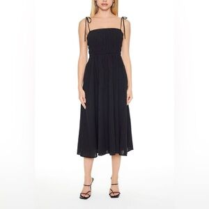 Tie-Strap A-Line Midi Dress